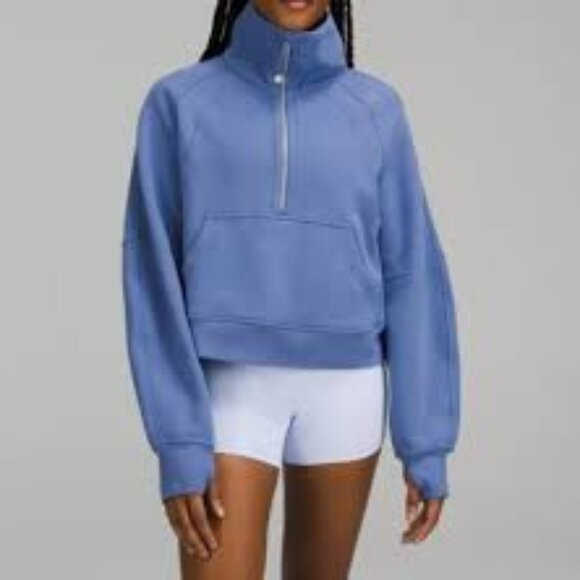 Lululemon  Oversized Funnel Neck Scuba Half Zip in Water Drop,Size XS/S - Picture 1 of 15